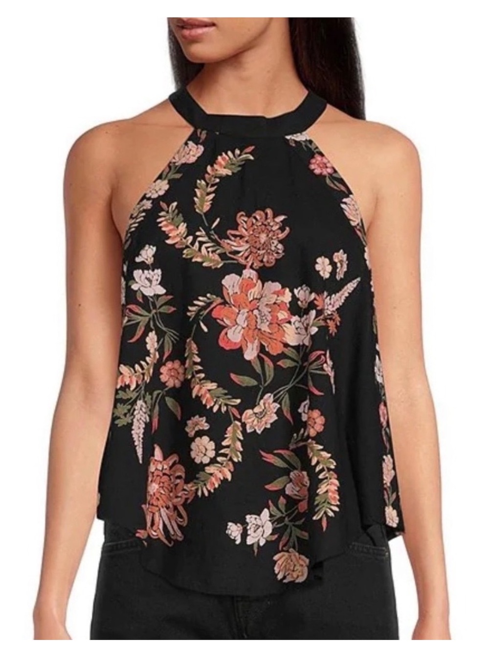EUC Free People Emily Print Halter Tank